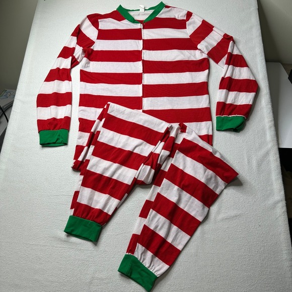 Womens Large Red White Green One Piece Christmas Holiday Outfit - Picture 1 of 8